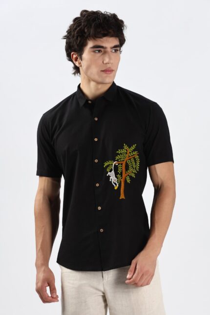 Banana Heist in Burma Artistic Embroidered Shirt