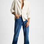 Electric Blue Bold Tone Modern Straight-Fit Denim Jeans