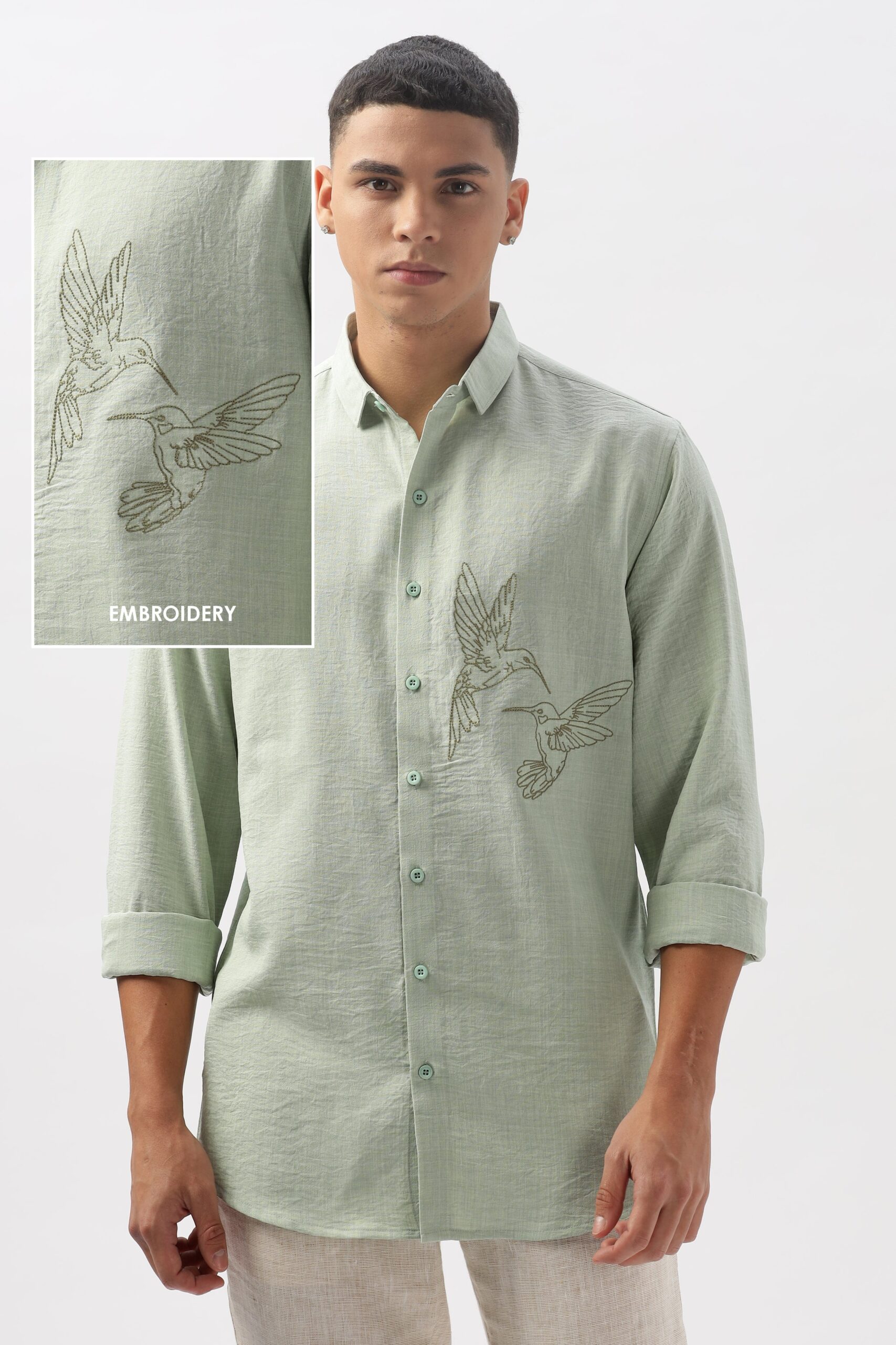 02_c2bee613-3ecc-4379-8999-dd490151a1a0-scaled-1.jpg Humming Birds Vienna Green Nature-Inspired Embroidered Shirt - Image 1