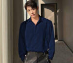 Boxy Fit Imported Fabric Blue Men’s Shirt - Image 2