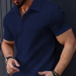 Men’s Stylish Casual Textured Blue Shirt