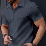Men’s Stylish Casual Textured Gray Shirt