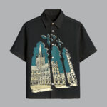 Black Premium Printed Half Sleeve Shirt for Men Daily Wear Comfort Fit