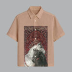 Coffee Printed Half Sleeve Shirt for Men Elegant Evening Wear