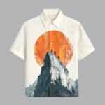 Off White Printed Half Sleeve Shirt for Men Elegant Party Outfit