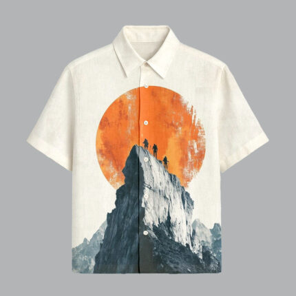 Off White Printed Half Sleeve Shirt for Men Elegant Party Outfit