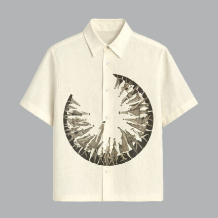 Off White Classic Printed Half Sleeve Shirt for Men Premium Smart Fit