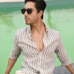 Ocean Blue Striped Pre-Washed Linen Cotton Premium Casual Shirt