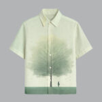 Pista Green Printed Half Sleeve Shirt for Men Trendy Minimal Look