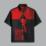 Black and Red Printed Half Sleeve Shirt for Men Trendy Club Wear Look