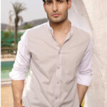 Grey and White Linen Cotton Sophisticated Casual Shirt