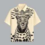 Beige Designer Printed Half Sleeve Shirt for Men Trendy Vacation Outfit