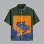 Dark Green Printed Half Sleeve Shirt for Men Bold Street Fashion