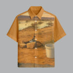Mustard Printed Half Sleeve Shirt for Men Trendy Streetwear Fashion
