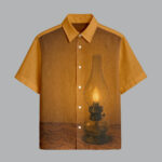 Mustard Stylish Printed Half Sleeve Shirt for Men Summer Ready Look