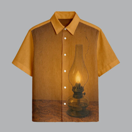 Mustard Stylish Printed Half Sleeve Shirt for Men Summer Ready Look