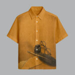 Mustard Designer Printed Half Sleeve Shirt for Men Premium Cotton Fabric
