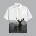 White Designer Printed Half Sleeve Shirt for Men Timeless Classic Look