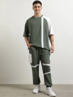 Men Oversized Colorblock Co-ords