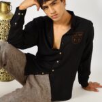 The Crest of Leisure Black Luxury Embroidered Shirt