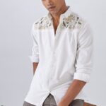 Pure Cord White Premium Embroidered Shirt