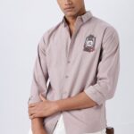 Oslo Pink Lamp Minimal Art Embroidered Shirt