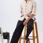 Cavallo Beige Full Sleeve Premium Embroidered Shirt