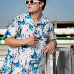 Off White Relaxed Fit Cuban Collar Shirt & All Day Pants Abstract Printed Co-ord Set