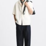 Old Money Cuban Collar Combo Beige and Black Retro Luxury Men?s Co Ord