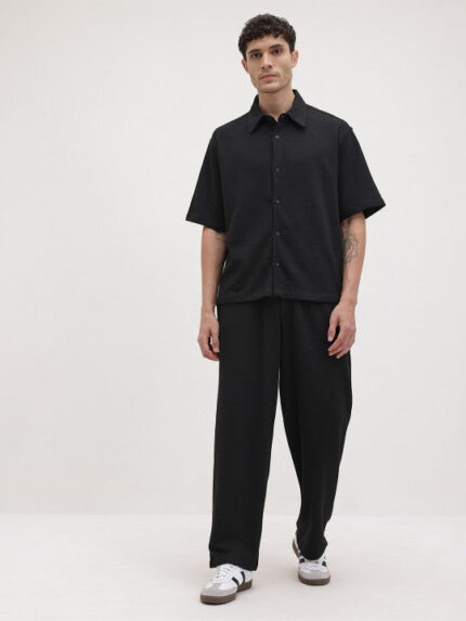 The Lifestyle Co. Men Self Design Shirt With Trousers