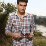 Red Checkered Cotton Shirt with Stylish Contrast Collar