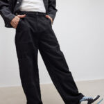 Noir Pocket Minimal Utility Straight-Fit Denim Jeans