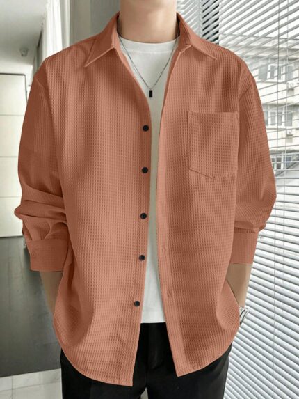 Full Sleeve Imported Waffle Men’s Wooden Shirt