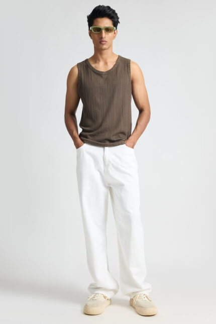 Butter White Clean Aesthetic Everyday Straight-Fit Jeans