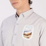 Venice Grey Wanderlust Inspired Embroidered Shirt