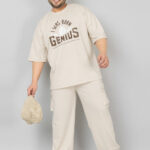 Men Plus Size Printed T-Shirt With Jogger Oversized Co-ords Set