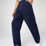 Twilight Blue Fashion-Forward Pleated Korean Pants for Men