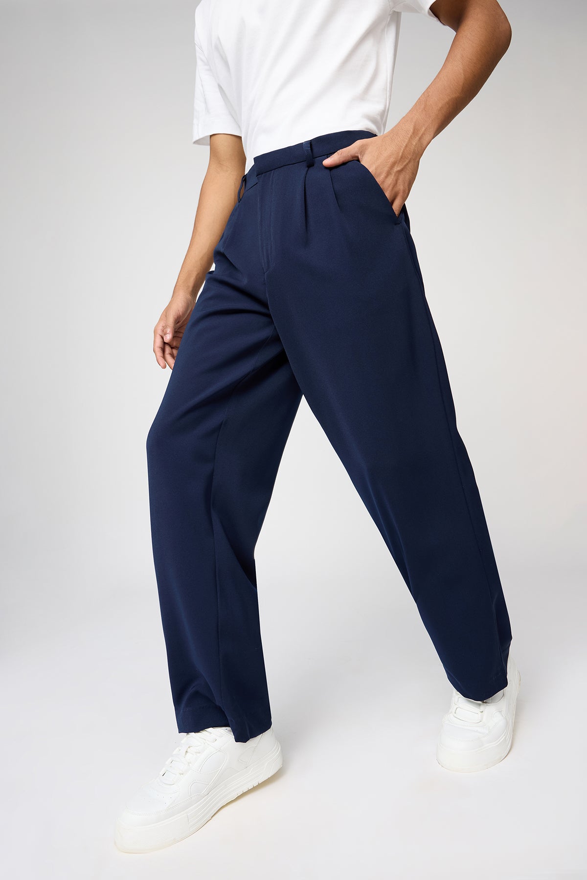 30aug_8152.jpg Twilight Blue Fashion-Forward Pleated Korean Pants for Men - Image 1