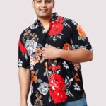 Cornell Floral Digital Printed Men Plus Size Half Sleeve Shirt