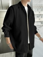Full Sleeve Imported Waffle Men’s Black Shirt - Image 2