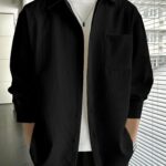Full Sleeve Imported Waffle Men’s Black Shirt