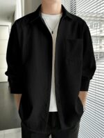 Full Sleeve Imported Waffle Men’s Black Shirt