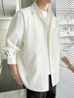 Full Sleeve Imported Waffle Men’s White Shirt