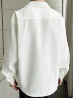 Full Sleeve Imported Waffle Men’s White Shirt - Image 2