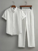 Short Sleeves Shirt With Trousers