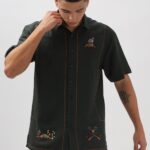 Green All-Over Embroidered Box Fit Fashion Shirt