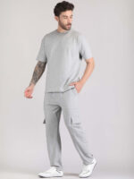 Round Neck Pure Cotton T Shirt & Cargo Jogger Co Ords Set