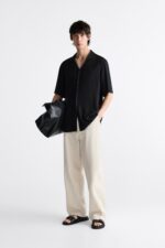 Old Money Cuban Combo Black and Beige Classic Men?s Cuban Shirt Set - Image 2