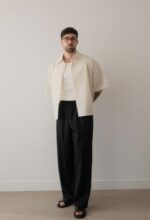 Old Money Cuban Collar Combo Beige and Black Retro Luxury Men?s Co Ord - Image 2