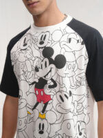 Disney Mickey mouse Men Round Neck Relaxed Textured Tshirt With Trouser